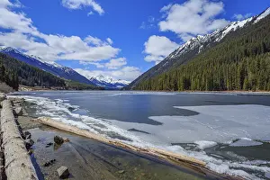 Cool: Duffy Lake is almost free of ice after the spring thaw in the mountainous region of southern British Columbia