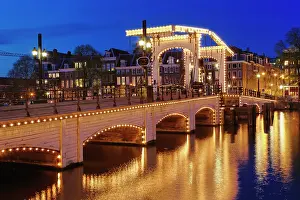Arched: Dusk view of Magere Brug or Skinny Bridge