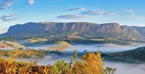 Valleys: Early morning fog over valleys and mountains, Serra d