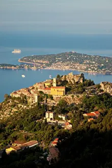 Hilltop: Early morning over Medieval town of Eze