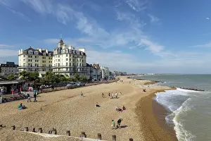 Railing: EASTBOURNE, EAST SUSSEX, UK - JULY 29 : View from