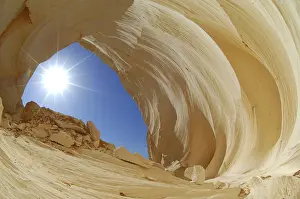 Sandstone: Egypt, White Desert, bizarre sandstone cliffs, Middle