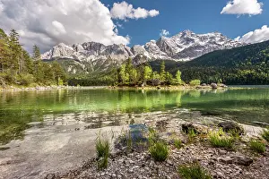Werdenfelser: Eibsee lake and Zugspitze massif with Zugspitze
