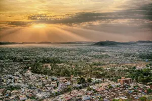 Population: Elevated view of city, Udaipur, India