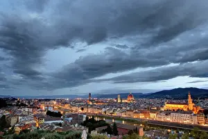 Florence: Elevated view of Florence Italy at dawn