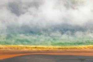 Basin: Elevated view of Grand Prismatic spring and colorful