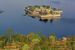 Royalty: Elevated view of Jag Mandir Palace, Lake