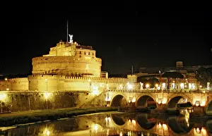 Sant: Engelsburg bei Nacht, Italien, Rom, Vatikanstadt