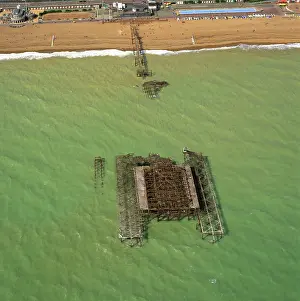 Piers: England - Aerial view, Brighton West Pier - having