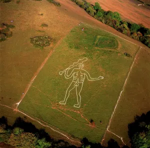 Genitalia: England - Aerial view, the Cerne Abbas Giant hill