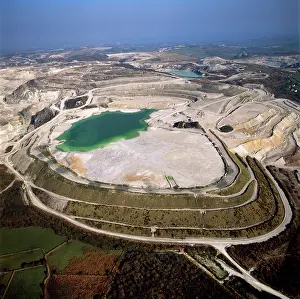 Quarry: England - Aerial view, China Clay Quarries, St