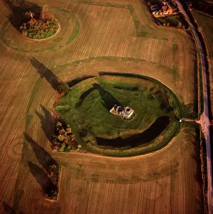 Barrow: England - Aerial view. Cluster of Neolithic sacred