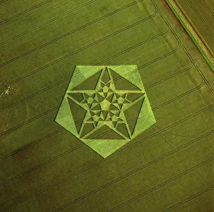 Wiltshire: England - Aerial view, Crop Circle, Wiltshire