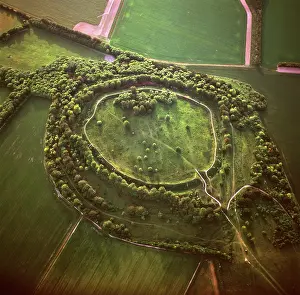 Wiltshire: England - Aerial view, Danebury Ring, Middle Wallop