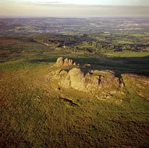 Tors: England - Aerial view, Haytor Rocks, Dartmoor, Devon