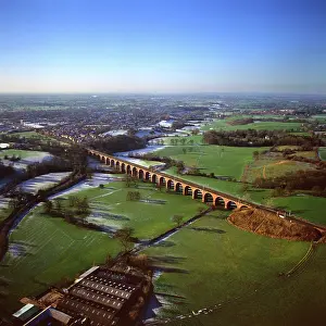 Viaduct: England - Aerial view, Holmes Chapel Viaduct and