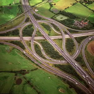 Essex: England - Aerial view, M25/M11 Motorway Junction, Essex