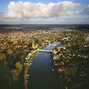 Buckinghamshire: England - Aerial view, Marlow and the River Thames