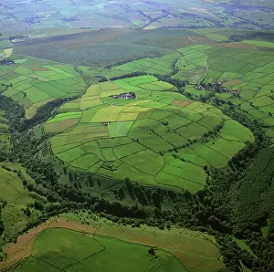 Oval: England - Aerial view of the oval shaped hill of
