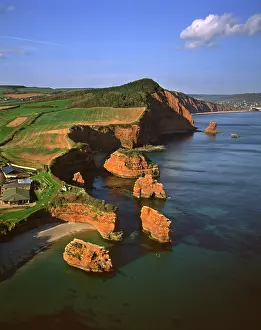 Permian: England - Aerial view of red Permian sandstone