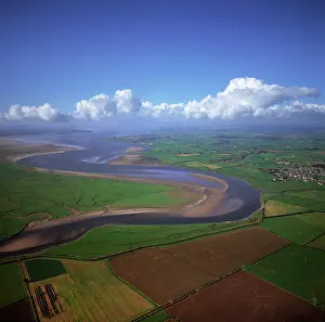 Nuclear: England - Aerial view, The River Esk entering Solway