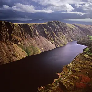 Scree: England - Aerial view of Wast Water, Wasdale valley