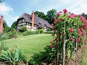 Cottages: English Thatched Roof Cottage and Garden