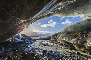 Entrance: Entrance of the Crystal, natural ice cave in the BreiEamerku