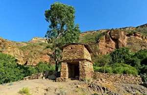 Ethiopian: Entrance to the rock church Maryam Papasetti, Megab