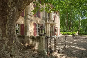 Courtyard: Front entry to Chateau Roussan near Saint