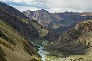 Ladakh: Eroded formation of mountain, Himalayas