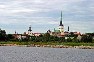 Spire: Estonia, Tallinn. Cityscape of Tallinn as