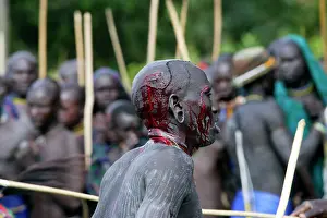 Surma: Ethiopia - ceremony of Donga among Surma, tribe
