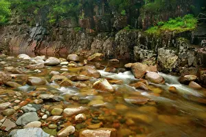 Etive: Etive river canyon - water flowing over red rocks
