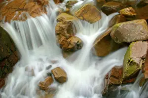 Etive: Etive river cascades - water flowing over red rocks