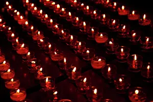Burning: Europe, Belgium, Bruges. Candles in the