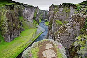 Loeken: Europe; Iceland; scenic landscape of Fjadrarglufur