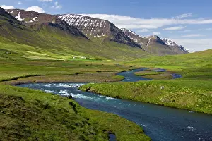 Loeken: Europe, Iceland, scenic landscape of Svarfadardalur