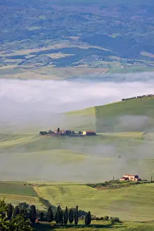Pienza: Europe, Italy, Tuscany. Pienza. Villa with