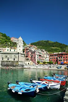 Vernazza: Europe. Italy. Vernazza. City and Church