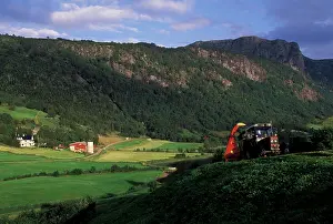 Machinery: Europe, Norway, Dale. Farmer harvesting