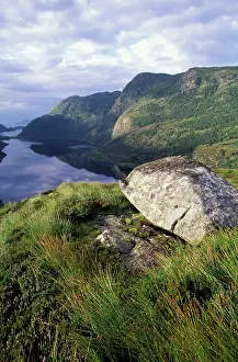 Hillside: Europe, Norway, Maloy. Alpine tundra above