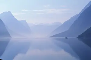 Vase: Europe, Norway. Vertical walls reflected