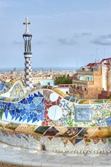 Mosaic: Europe, Spain, Catalonia, Barcelona, Park