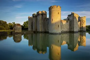 Built: Evening at Bodiam Castle (built 1395 by Sir Edward