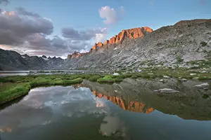 Basin: Evening light over Titcomb Basin, Bridger Wilderness