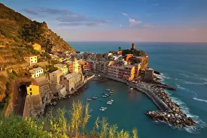 Moored: Evening light over Vernazza, part of the