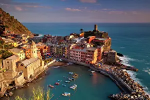 Moored: Evening light over Vernazza, part of the