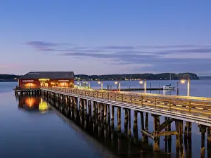 Danita Delimont: Evening view of wharf in Coupeville, Whidbey Island