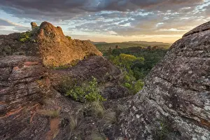 Chapada: Eveninglight over the Chapada dos Guimaraes, Br